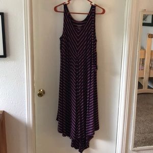 Pink and Navy Maternity Dress